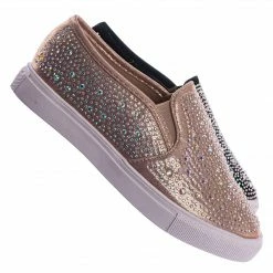 Forever Link Design08K Children Rhinestone Crystal Slip On Sneaker - Kids Girl Sporty Loafer New