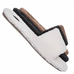 Bamboo New Upbeat38 Faux Shearling Lined Slides - Synthetic Fur Slip On Flat Sandal