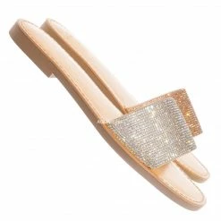 Soda Justice Rhinestone Crystal Flat Slides - Womens Shimmering Slipper Summer Sandal New