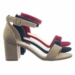CityClassified Cake Minimalist Simple Chunky Block High Heel Dress Sandal W Ankle Strap