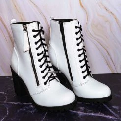 Soda Malia Military Lace Up Combat Ankle Boot On Chunky Block Heel Lug Sole Bootie New