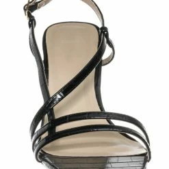 Wild Diva Kaiya1 Barely There Flat Block Heel Sandal - Open Squared Toe Animal Croc Print New