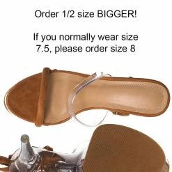 Liliana New Mafia1 Lucite Glass Heel Leg Wrap Sandal , Women Party Dance Shoes