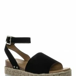 Bamboo New Sensational1 Strappy Espadrille Flatform - Jute Braid Platform Sandal