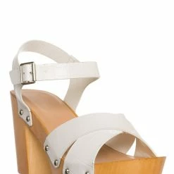 Wild Diva Kyrie31 Lightweight Wooden Clog Sandal, Women Sculpted Shoes New