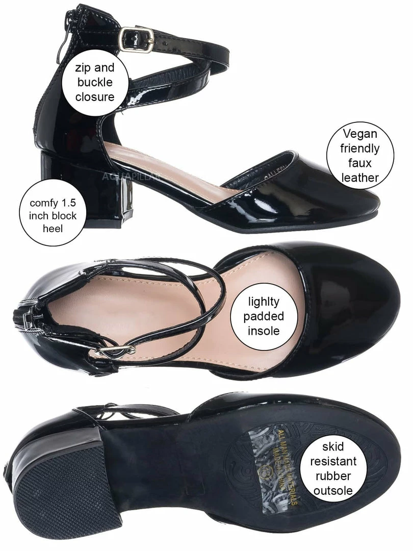 Lucky Top Gallery76K Girls Dress High Heel DOrsay Pump, Kids Size Strappy Formal Shoes New