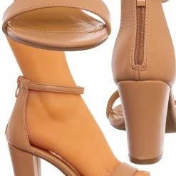 Top Moda Hannah1 Chunky Heel Two Piece Sandal - Women Evening Open Toe Dress Shoes New