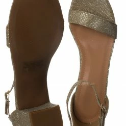 Top Moda Darcie1 Low Block Heel 2 Piece Sandal - Women Ankle Strap Sandal New