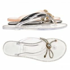 Wild Diva Jolie44 Rhinestone Crystal Jelly Slide, Women Lucite Flip Flop