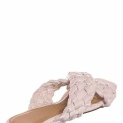 Bamboo Kick61 Thick Braided Woven Slides - Womens Open Squared Toe Slip On Mule Slipper New