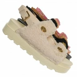 Liliana Montana3 Plush Faux Fur Slingback Molded Footbed Slipper New