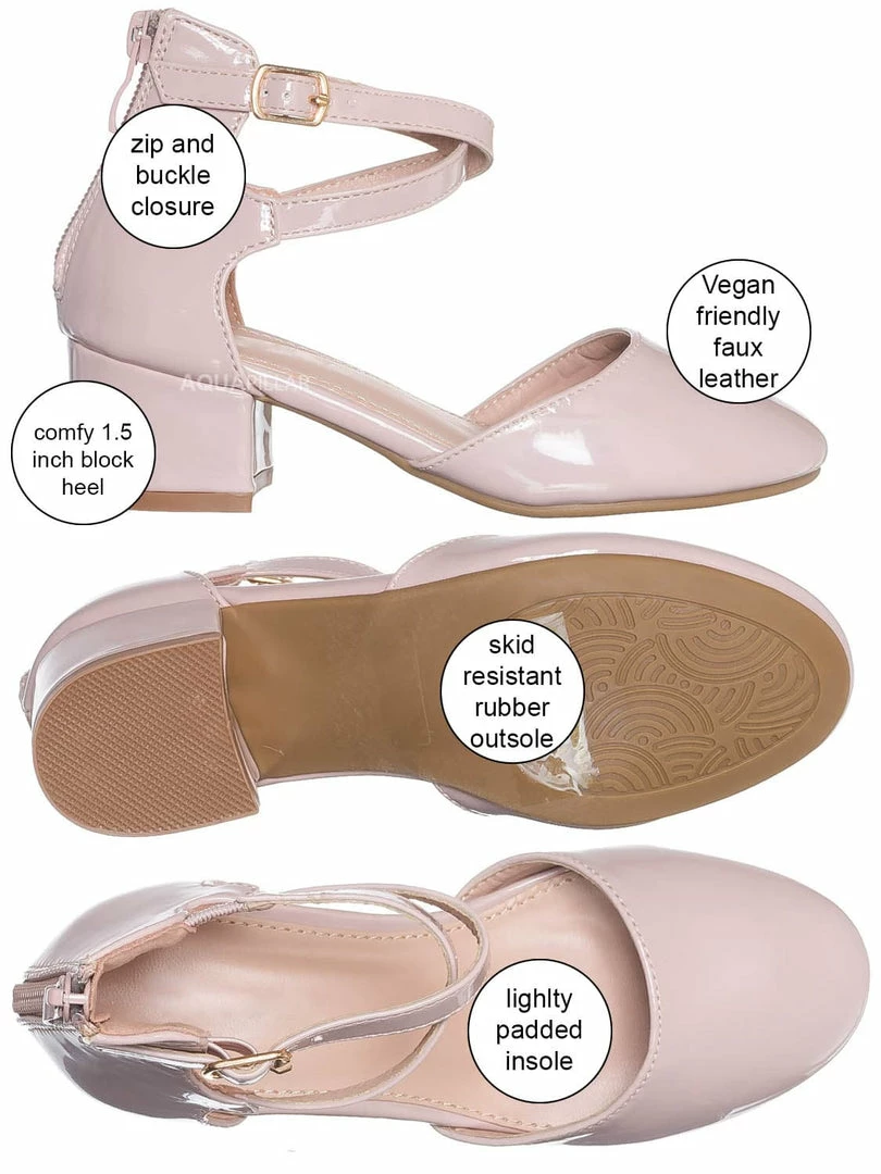 Lucky Top Gallery76K Girls Dress High Heel DOrsay Pump, Kids Size Strappy Formal Shoes New