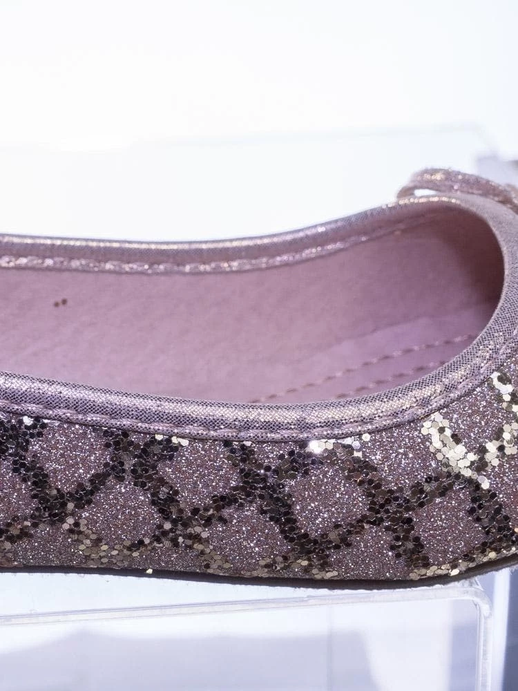 Forever Link New Karra46 Children Girls Fancy Round Toe Ballet Flat W Criss Cross Glitter
