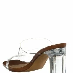 Liliana Aura1 Clear Lucite Slide In Mule - Women Glass Slipper