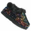 Bamboo Annie51 Shearling Sequins Slipper - Women Faux Fur Lined Bootie New