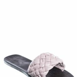 Bamboo Sunbathe78 Flat Puffy Woven Sandal - Women Summer Open Toe Slide In Weaving Mule New