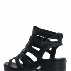Soda Matilda Block Heel Gladiator Sandal, Womens Cage Clog