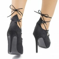 SammyOJ By Olivia Jaymes, Pointy Toe Corset Lace Leg Wrap Stiletto Heel Pumps New