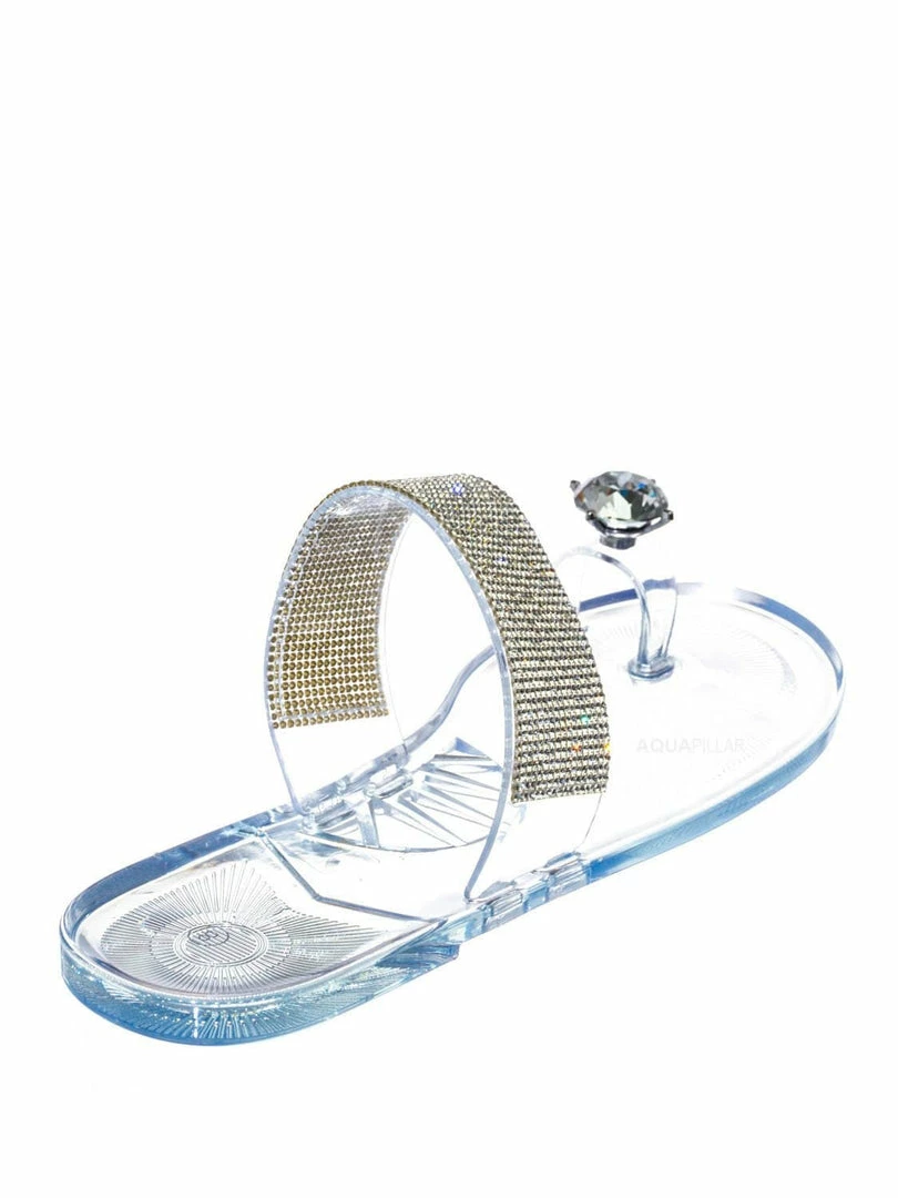 Wild Diva Jolie10 Rhinestone Jelly Toe Ring Sandals - Womens Crystal Pvc Toe Loop Glides New
