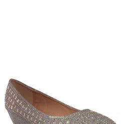 Forever Link Fisher3 Rhinestone Embellished Low Wedge Pump, Women Dress Shoes New