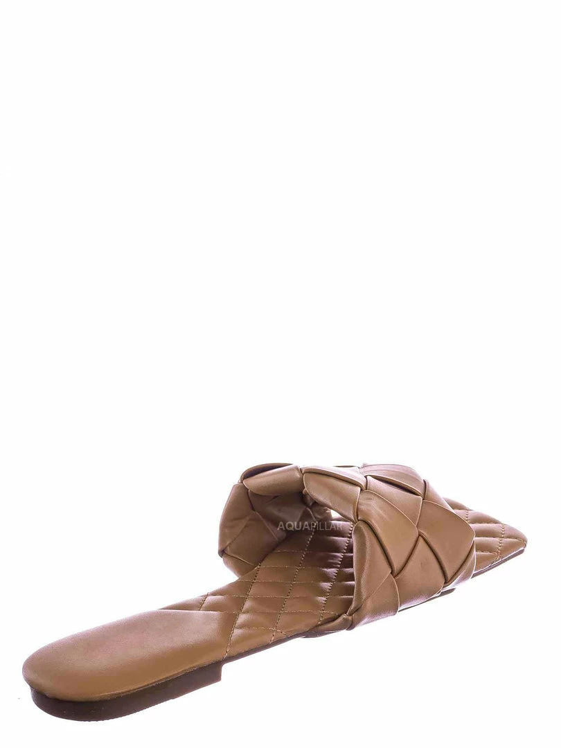 Forever Link Padded18 Wide Woven Slide Sandal - Womens Elongated Open Square Toe Slipper Mule New