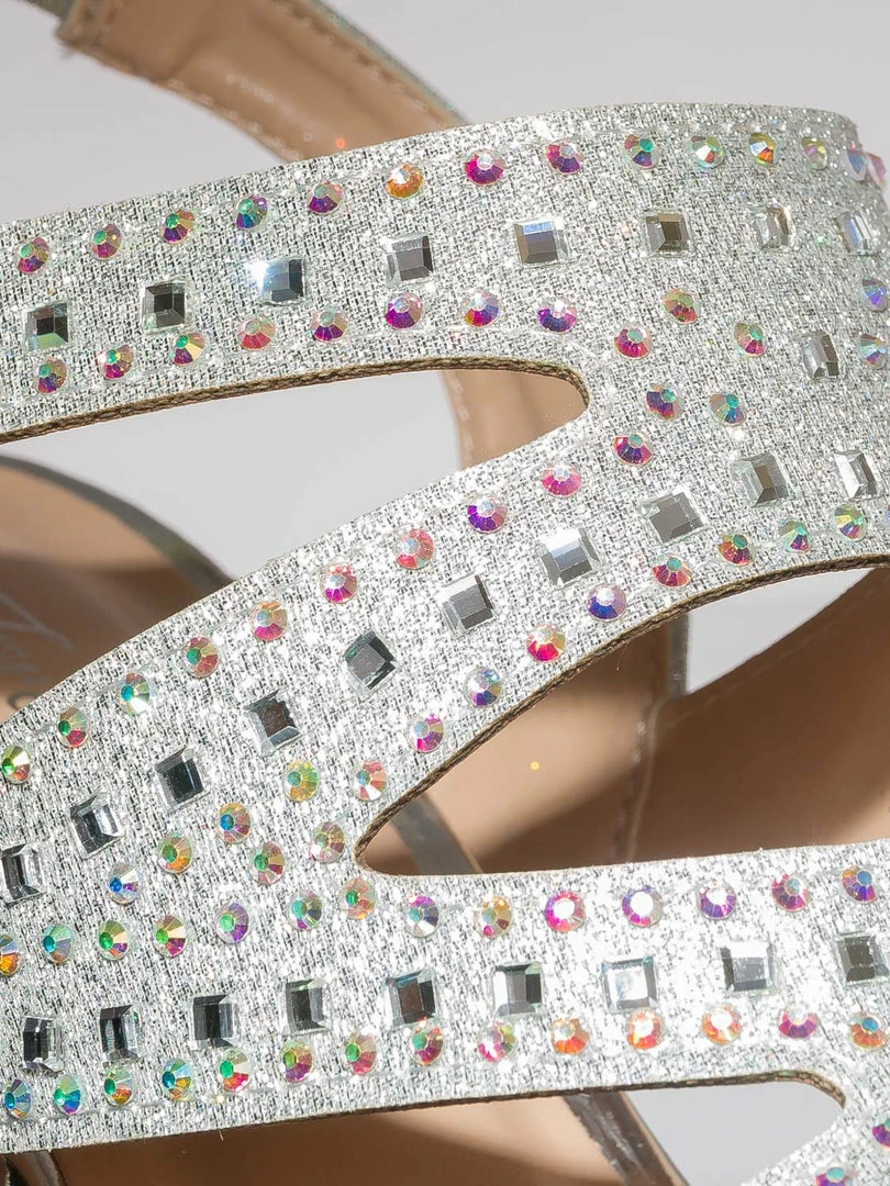 Forever Link System82 Rhinestone Crystal Open Toe Sandal - Women Ankle Strap