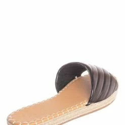 Bamboo New Healer12 Quilted Espadrille Flatform Slides - Women Platform Flat Sandal