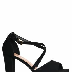 Top Moda Asia75 Cross Over Ankle Strap D'Orsay Pump - Women 3.5 Inch Block Heel Sandal