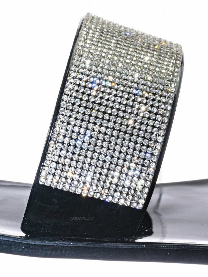 Wild Diva Jolie10 Rhinestone Jelly Toe Ring Sandals - Womens Crystal Pvc Toe Loop Glides New