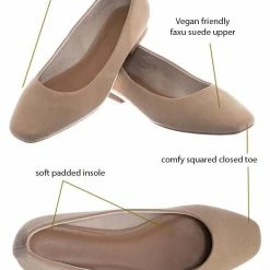 Bamboo New Sweep01 Square Toe Ballet Flats - Womens Solid & Cheetah Ballerina Padded Shoes