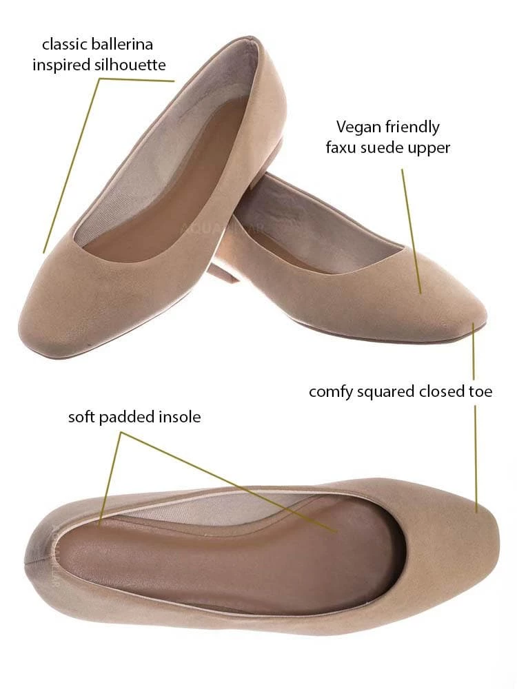 Bamboo New Sweep01 Square Toe Ballet Flats - Womens Solid & Cheetah Ballerina Padded Shoes
