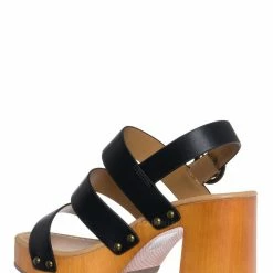 CityClassified Truly Lightweight Wooden Open Toe Clog, Women Block Heel Sandal New