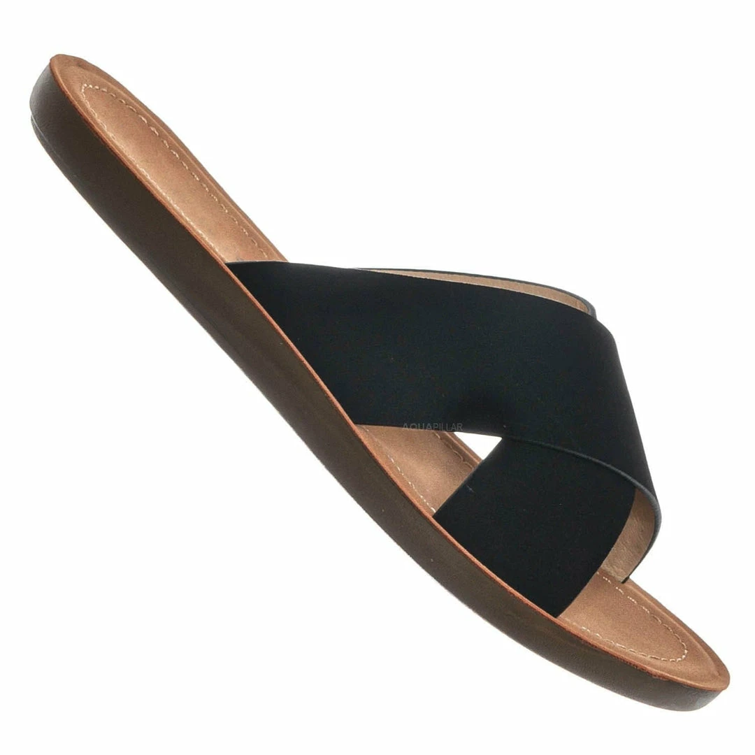 Soda Type Foam Padded Slide Sandals - Slip On Comfortable Slippers