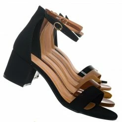 Top Moda Darcie1 Low Block Heel 2 Piece Sandal - Women Ankle Strap Sandal New