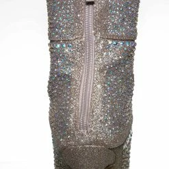 Forever Link Event98 Rhinestone Studded Stiletto Bootie- Womens Crystal Ankle Height Boot
