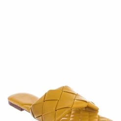 Forever Link Padded18 Wide Woven Slide Sandal - Womens Elongated Open Square Toe Slipper Mule New