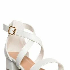 Lucky Top New Delia6K Childrens Block Heel Cross Sandal, Little Girls Shoes