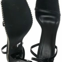 Wild Diva New Boli01 Punkl Rock Metal Embellished Heel Sandal - Women Dress Shoes