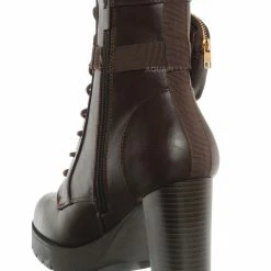 Forever Link New Match18 Fashion Combat Bootie W Pocket Pouch - Women Heel Ankle Boot