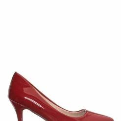 Forever Link Heels Sanzi2 Low Stiletto Heel Pumps - Slip On Dress Shoes Solid Or Animal Prints