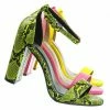 Delicious ShinerD Block Heel Ankle Strap Sandal 4 Inch High, Women Thin Strappy Formal Open Toe Minimalist Chunky Dress Shoes New