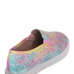 Forever Link Design08K Children Rhinestone Crystal Slip On Sneaker - Kids Girl Sporty Loafer New