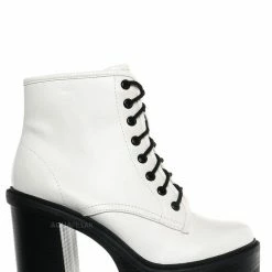 Soda Volume High Heel Combat Boots - Lace Up Military Threaded Shoes New