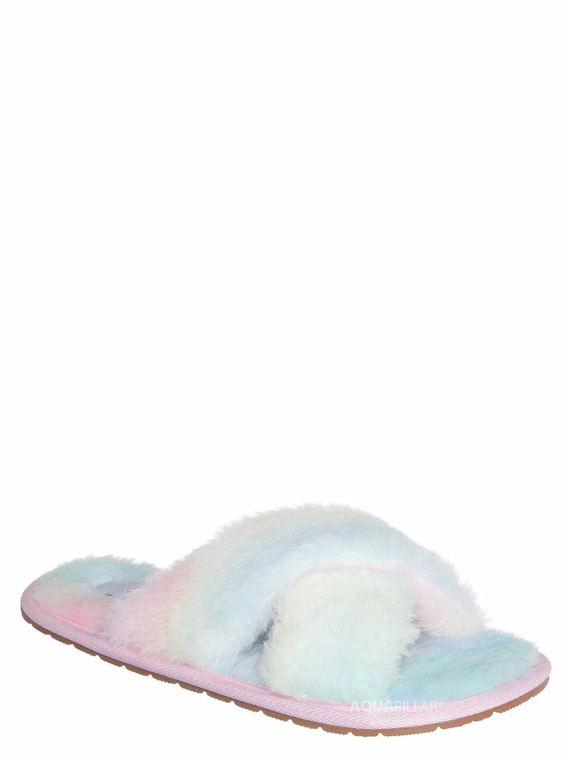 Liliana New Dearly1 Fluffy Faux Fur Slipper, Men Women Fuzzy Slides