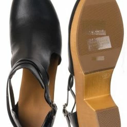 Bamboo Advance01 Belted Side Cut-Out Bootie Clog, Women Lightweight Wooden Shoes