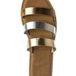 Sunny Feet Waterfront70 3 Strap Open Toe Slide In Sandal - Women Color Block Slippers