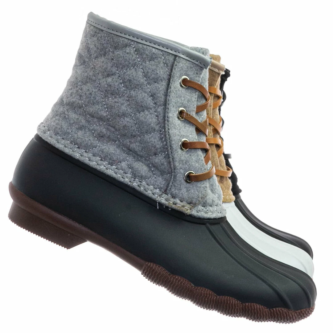 Top Moda Leo2 Waterproof Lace Up Boots - Quilted Felt Lining Ankle Height Bootie