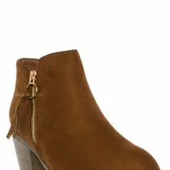 Top Moda Zandra26 Tassel Block Heel Bootie - Women Ankle Boots New