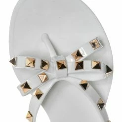 Bamboo New Studs01 Stud Jelly Slip On Slides - Beach Slipper W Metal Pyramid Stud