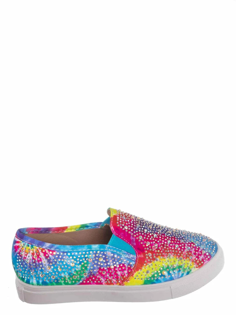 Forever Link Design08K Children Rhinestone Crystal Slip On Sneaker - Kids Girl Sporty Loafer New